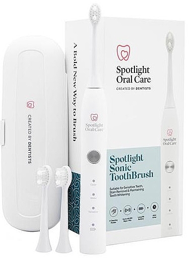 Електрична зубна щітка, біла - Spotlight Oral Care Sonic Toothbrush White — фото N1