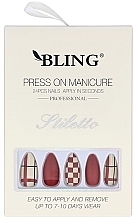Парфумерія, косметика Накладні нігті "Stiletto", квадрати - Bling Press On Manicure