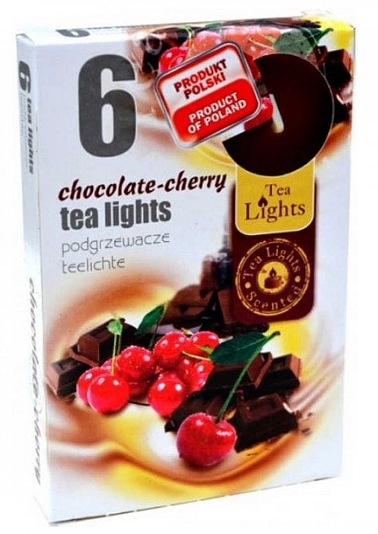 Чайні свічки "Шоколадна вишня", 6 шт. - Admit Scented Tea Light Chocolate Cherry — фото N2