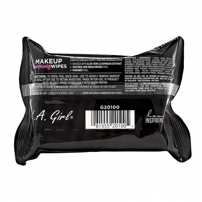 Салфетки для снятия макияжа, 30 шт. - L.A. Girl Makeup Removing Wipes — фото N2