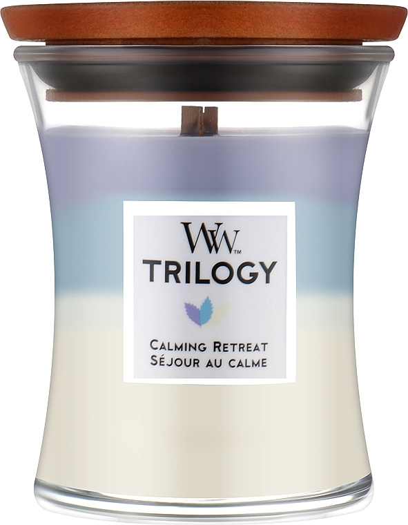Ароматическая свеча в стакане - Woodwick Hourglass Trilogy Candle Calming Retreat  — фото N2