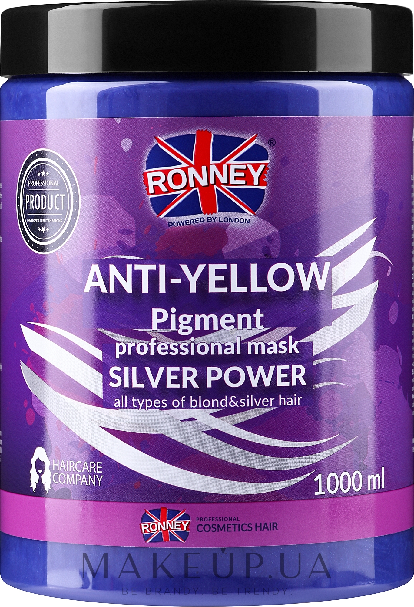 Маска для волосся - Ronney Professional Anti-Yellow Pigment Silver Power Mask — фото 1000ml