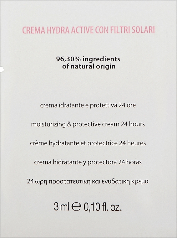 Інтенсивно зволожувальний крем для обличчя - Kleraderm Idroderm Hydra Active Cream 24H (пробник) — фото N1