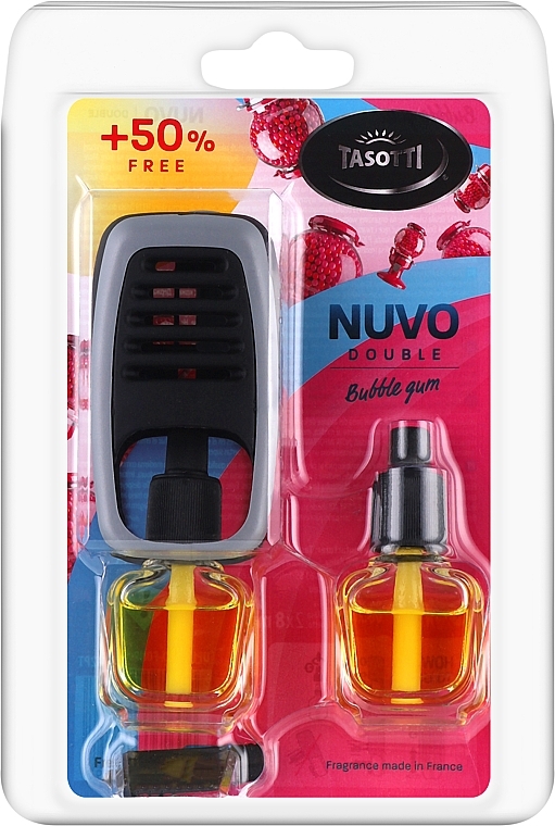 Автомобільний ароматизатор на дефлектор із запаскою - Tasotti Nuvo Double Bubble Gum — фото N1
