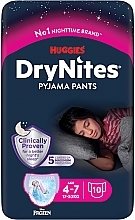 Трусики-подгузники "Dry Nights" для девочек, 17-30кг, 10 шт - Huggies — фото N2