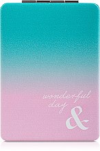 Дзеркало косметичне "Wonderful Day", рожево-ментолове - SPL — фото N1