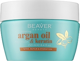 Відновлювальна маска для волосся з аргановою олією та кератином - Beaver Professional Argan Oil & Keratin — фото N1
