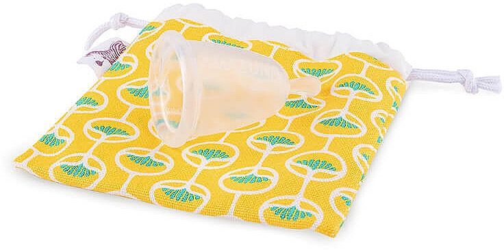 Гігієнічна менструальна чаша, розмір 1, жовтий чохол  - Lamazuna — фото N2