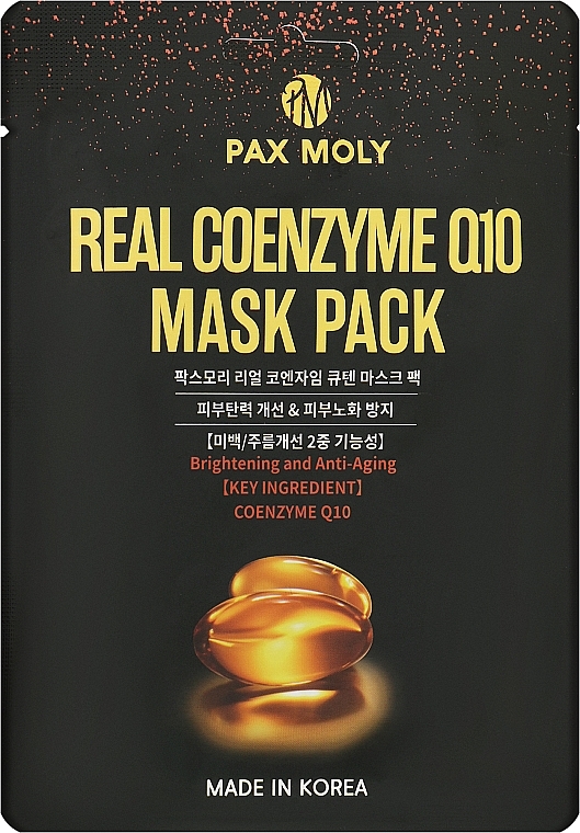 Маска тканинна з коензимом - Pax Moly Real Coenzyme Q10 Mask Pack — фото N1