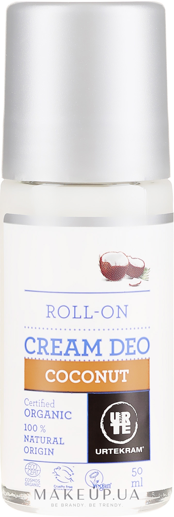 Роликовый дезодорант "Кокос" - Urtekram Coconut Cream Deodorant Roll-on — фото 50ml