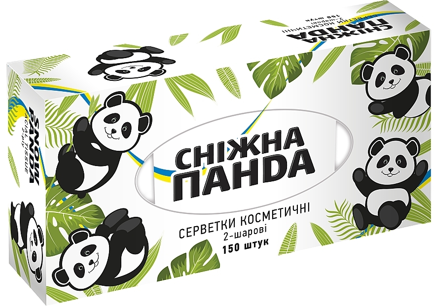 Салфетки косметические, 150шт - Снежная панда — фото N1
