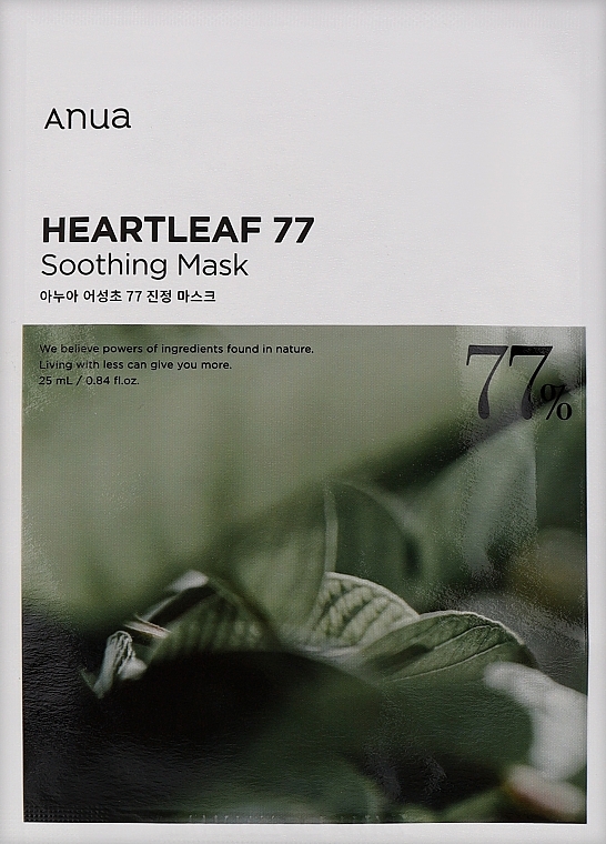 Успокаивающая тканевая маска на основе хауттюйнии - Anua Heartleaf 77% Soothing Sheet Mask — фото N1