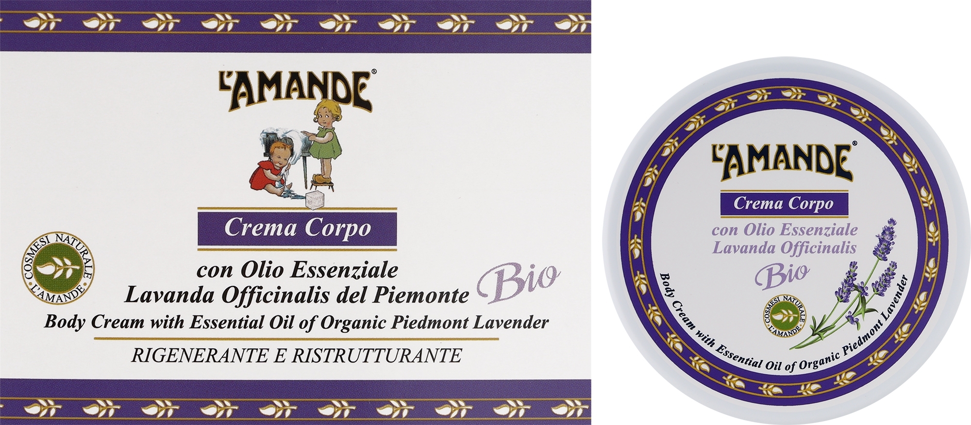 Крем для тела "Лаванда" - L'Amande Body Cream Organic Piedmont Lavender — фото 200ml