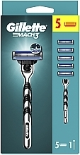 Станок для гоління з 5 змінними касетами - Gillette Mach3 — фото N2