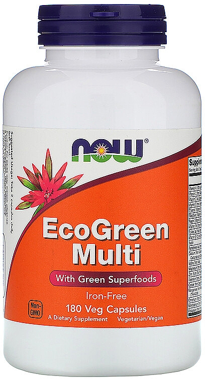 Мультивітаміни без заліза, у капсулах - Now Foods EcoGreen Multi Iron Free — фото N1