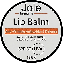 Духи, Парфюмерия, косметика Бальзам для губ солнцезащитный влагостойкий - Jole Lip Balm SPF 50