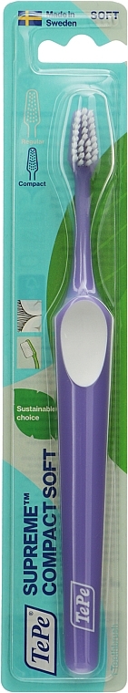 Зубна щітка Supreme Compact Soft, м'яка, фіолетова - TePe Comfort Toothbrush — фото N1