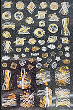 Парфумерія, косметика Наклейки для нігтів, самоклейні, біле золото, F659 - Deni Carte 88242