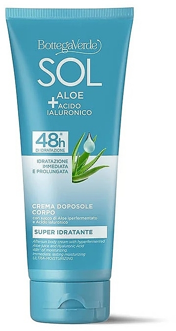 Крем для тела после пребывания на солнце - Bottega Verde Sol Aloe + Hyaluronic Acid Aftersun Body Cream — фото N1