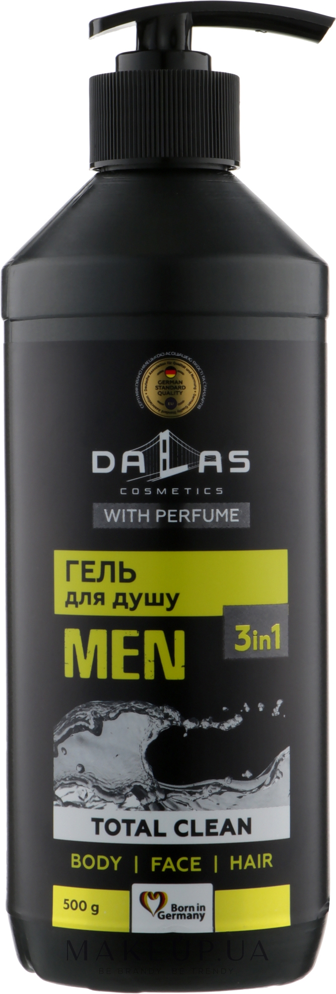 Чоловічий шампунь-гель для душу 3в1 - Dalas Total Clean — фото 500g