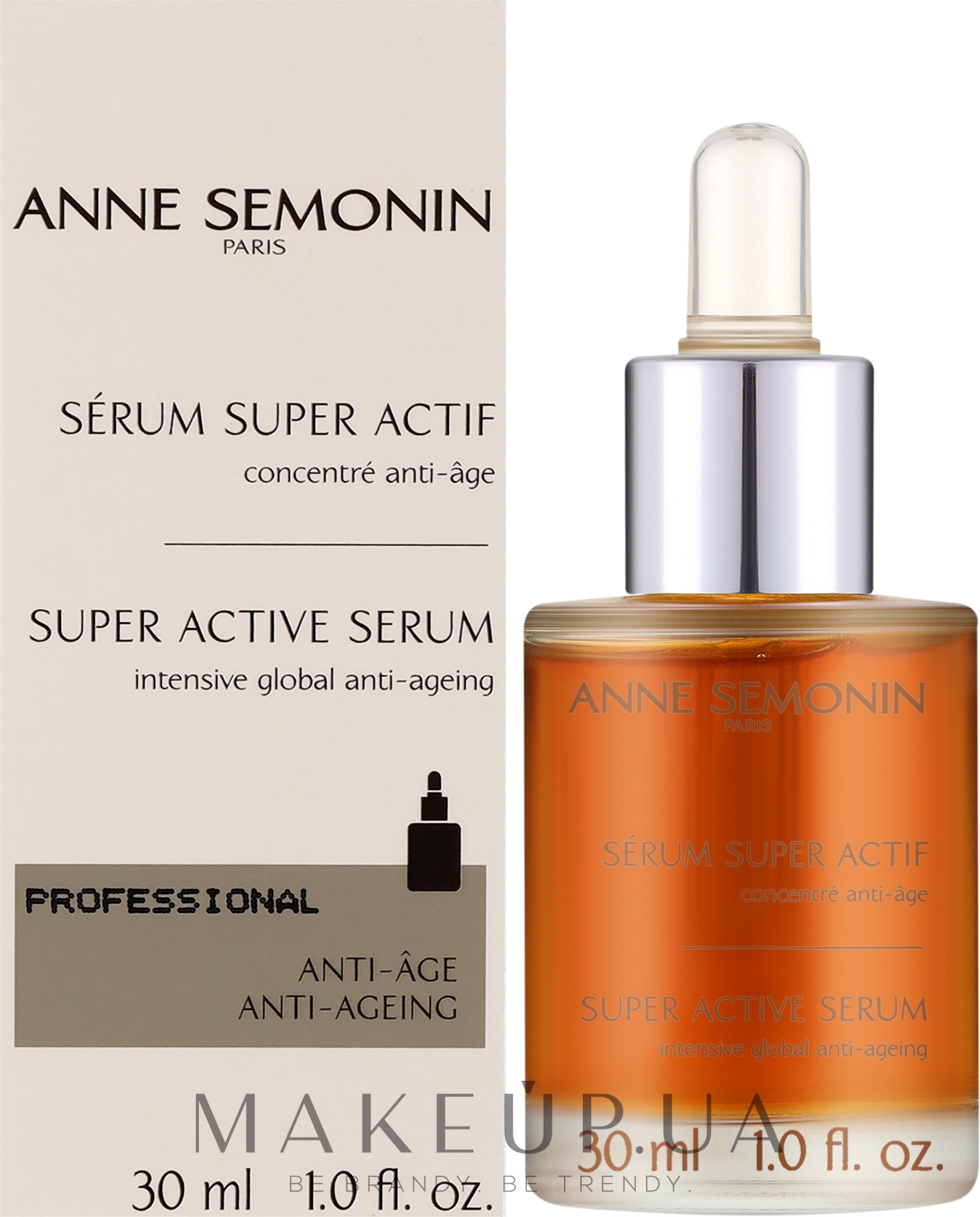 Антивікова сироватка для обличчя, зони декольте та шиї - Anne Semonin Super Active Serum — фото 30ml