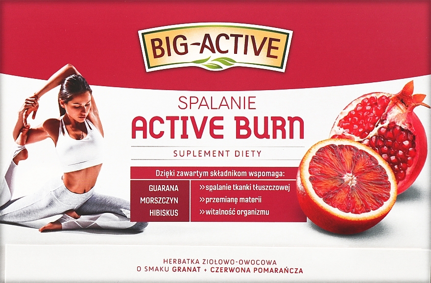 Диетическая добавка "Фруктово-травяной чай для сжигания калорий" - Big-Active Active Burn — фото N1