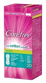 Гигиенические ежедневные прокладки, 20 шт. - Carefree Cotton Fresh — фото N1