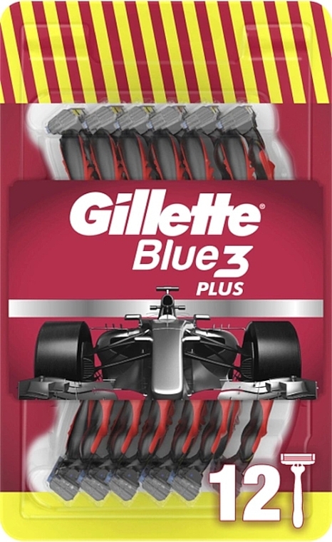 Набір одноразових станків для гоління, 12 шт. - Gillette Blue 3 Plus — фото N1