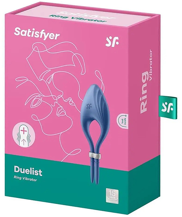 Кольцевой вибратор, синий - Satisfyer Duelist Ring Vibrator — фото N1