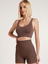 Топ безшовний на широких бретелях "Tank Top", deep taupe - Giulia — фото N4