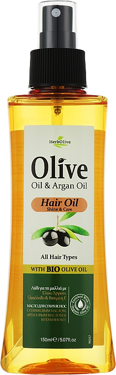 Масло для волос с аргановым маслом - Madis HerbOlive Hair Oil With Argan Oil — фото N1