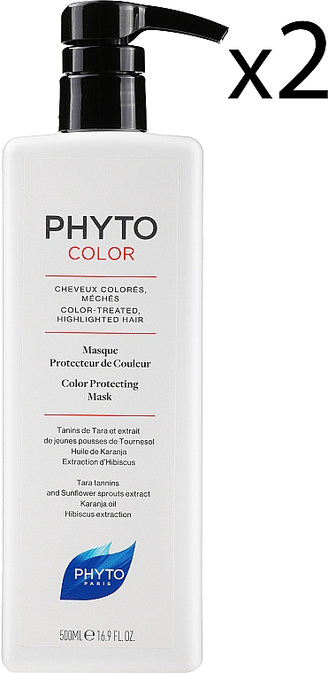 Набір масок для фарбованого волосся - Phyto Color Protecting Mask (h/mask/2x500ml) — фото N1