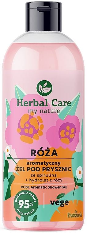 Ароматический гель для душа со спирулиной - Farmona Herbal Care Rose Aromatic Shower Gel — фото N1