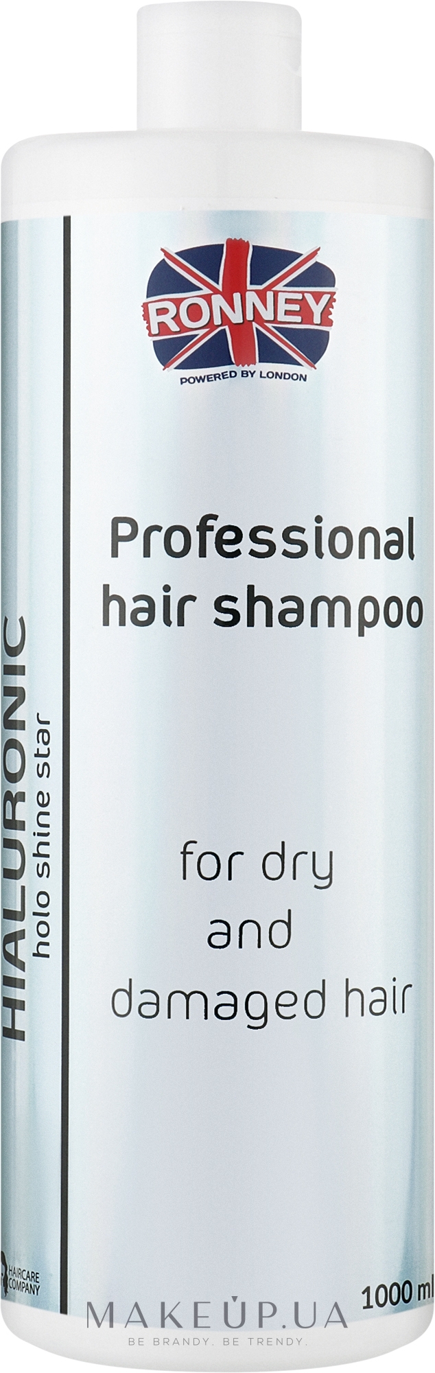 Зволожувальний шампунь з гіалуроновою кислотою для сухого та пошкодженого волосся - Ronney Professional Holo Shine Star Hialuronic Shampoo — фото 1000ml