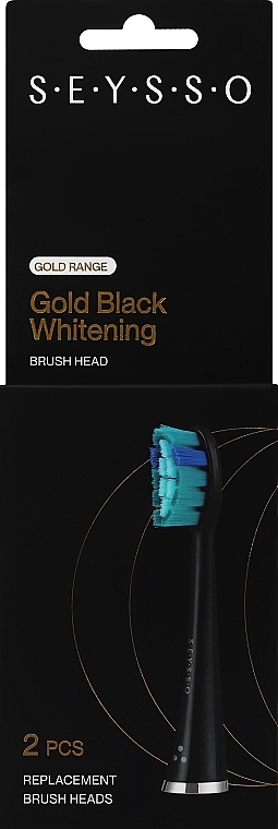 Сменная насадка для зубной щетки, 2 шт. - Seysso Gold Whitening Brush Heads Black — фото N1