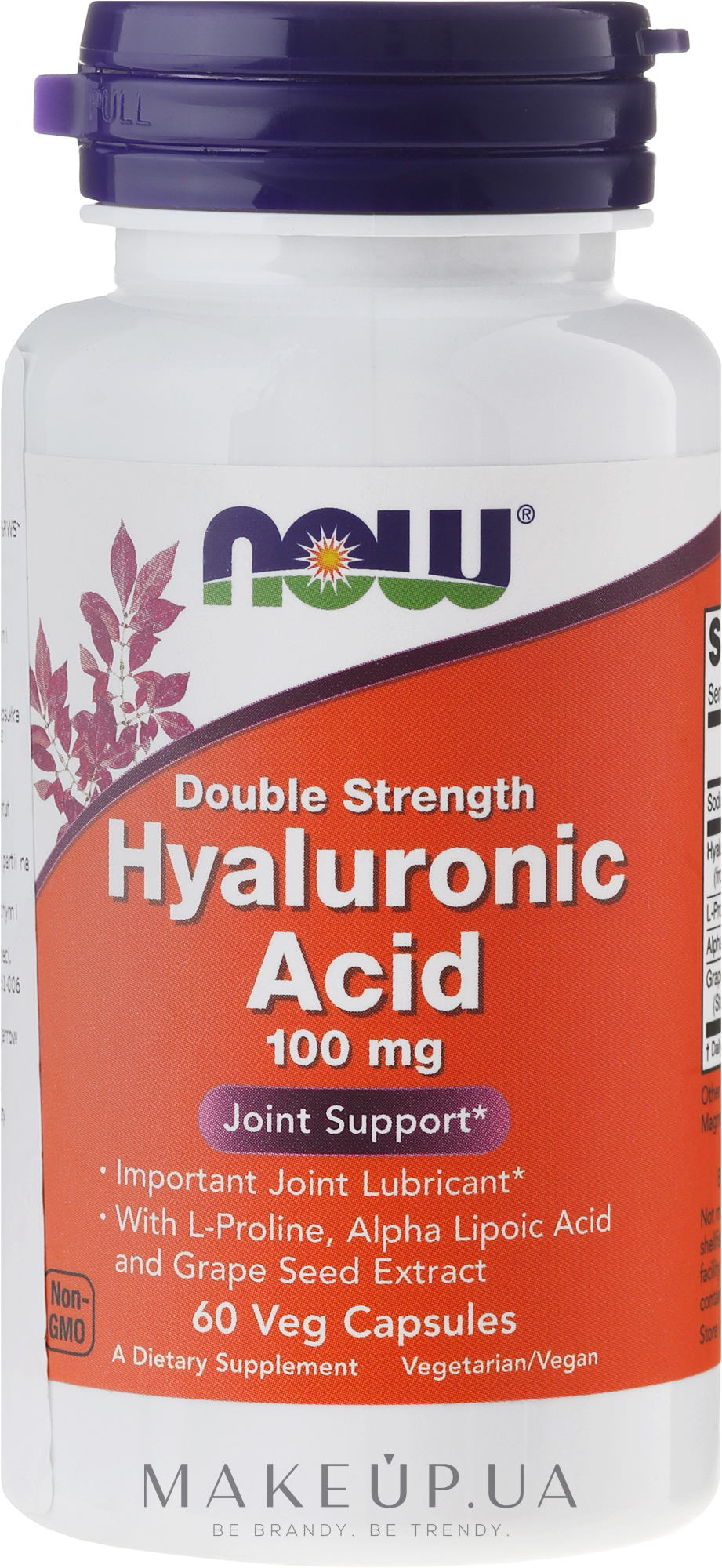 Гіалуронова кислота - Now Foods Hyaluronic Acid 100 mg — фото 120шт