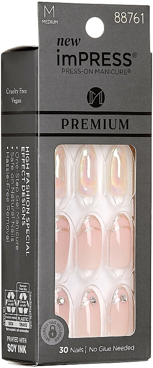 Набор накладных ногтей с клеем, средняя длина - Kiss imPRESS Premium Press-On Manicure — фото N2