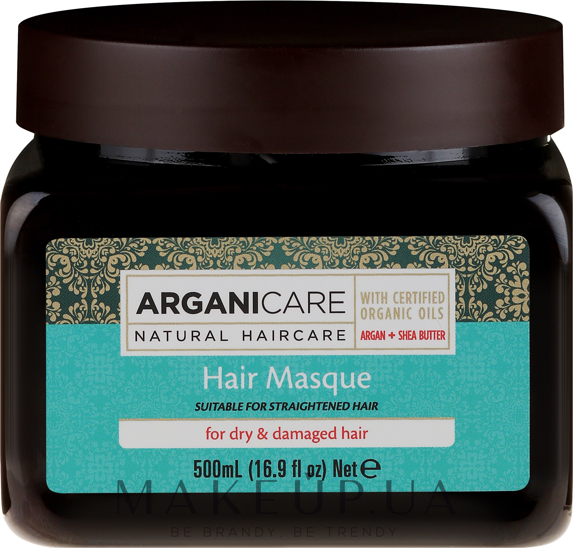 Маска для сухих и поврежденных волос - Arganicare Argan Oil Hair Masque for Dry Damaged Hair — фото 500ml