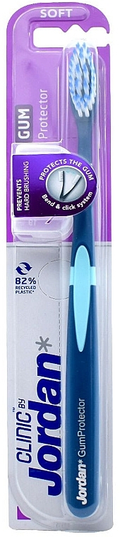 Зубна щітка, м'яка, синя - Jordan Clinic Gum Protector Soft Toothbrush — фото N1