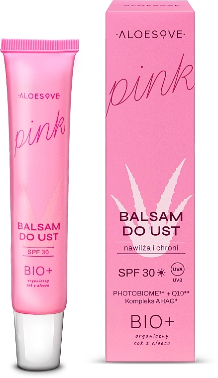 Регенерирующий и защитный бальзам для губ с SPF 30 - Aloesove Pink Lip Balm SPF 30 — фото N3