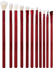 Набір пензлів для макіяжу, 11 шт. - Eigshow Jade Series Red Agate Eye Brush Set — фото N3