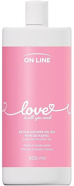 Гель і піна для ванни 2 в 1 "Love" - On Line Bath & Shower Gel — фото N1