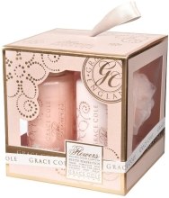 Духи, Парфюмерия, косметика Набор "Роза и жасмин" - Grace Cole Flowers Petite Perfection (sh/gel/100ml + b/lot/100ml + sponge)