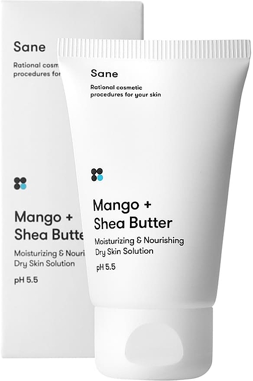 Крем для сухої шкіри обличчя з маслом манго + ши - Sane Face Cream — фото N1
