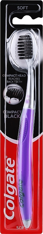 М'яка зубна щітка, фіолетова з сірим - Colgate Compact Black — фото N1