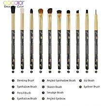 Набір пензлів для тіней "Goth" Р1005, 10 шт. - Docolor Eye Makeup Brush Set — фото N3