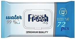 Парфумерія, косметика Вологі серветки, сині, із клапаном, 72 шт. - Fresh Baby 99% Water Blue Wipes