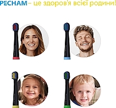 Дитячі насадки до електричної зубної щітки, чорні - Pecham — фото N6