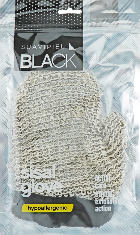 Губка масажна для чоловіків - Suavipiel Black Men Sisal Glove — фото N1