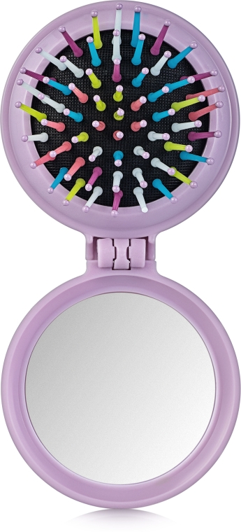 Гребінець складний із дзеркалом "Щоденний догляд", фіолетовий - Ласковая — фото N1